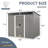 8Ft X 6Ft Outdoor Metal Storage With Lockable Sliding Doors And Transparent Plate For Garden, Lawn-123794514