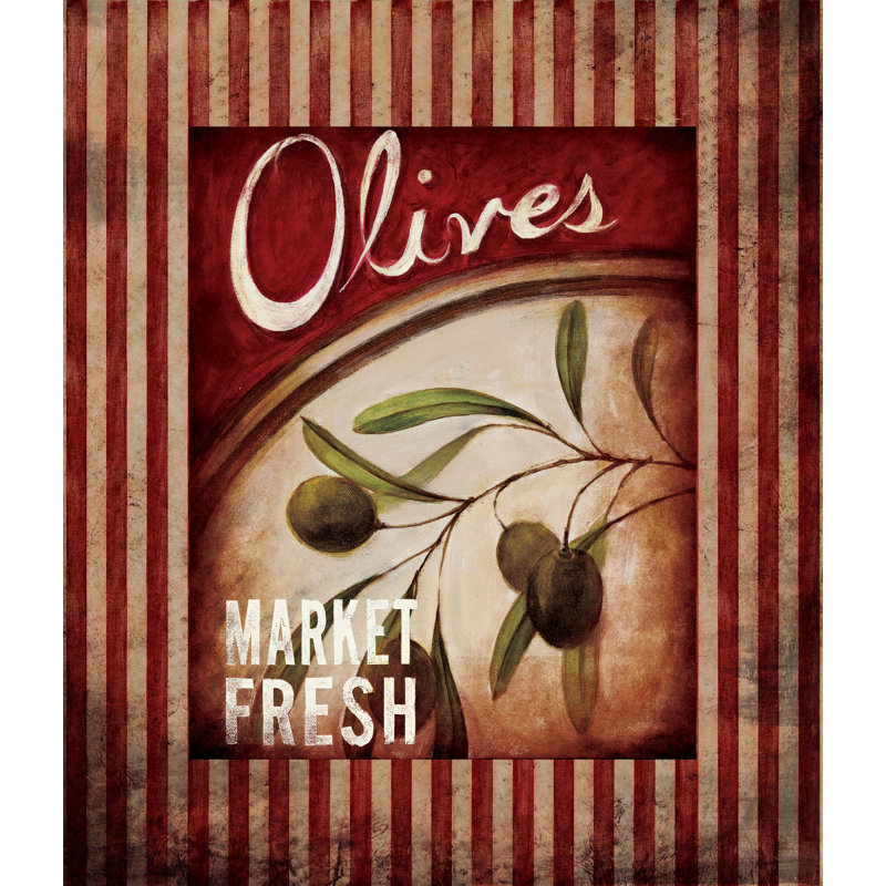 Olives - Painting Print, 46cm H x 30cm W, Black Floater Framed