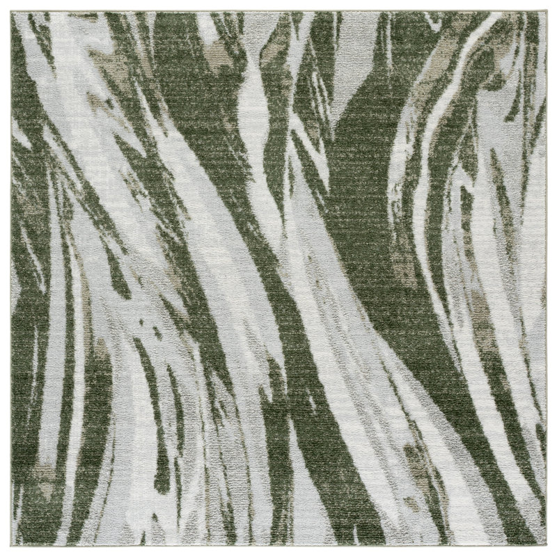 Wave Performance Abstract Indoor Rug, Square 6'7"