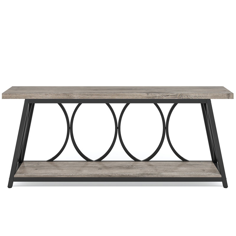 Farmhouse Console Table, Black, Gray
