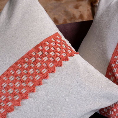 Ascend White Square Throw Cushion Cover