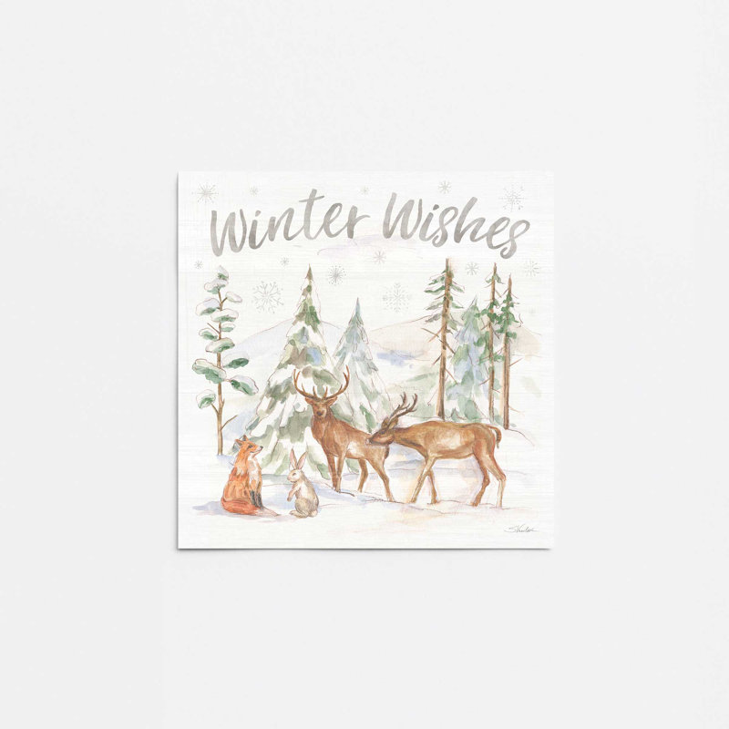 Impression sur rouleau Woodland Winter Wishes III, Sans cadre, papier, H 12 po x l 16 po