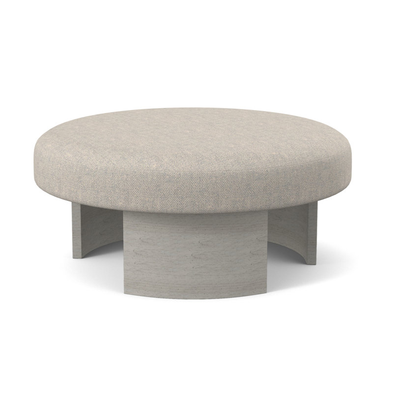 Eclipse Round Ottoman, Bisque, Fizz Ivory 100% Polyester