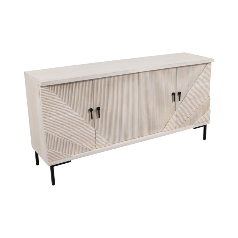 Armoire d'appoint à deux portes en bois massif Arlington