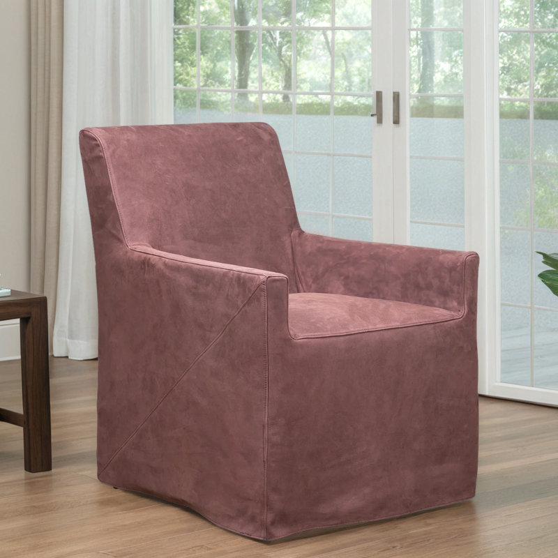 Fauteuil en cuir véritable 28 po Mylea CAL117, Cuir véritable café