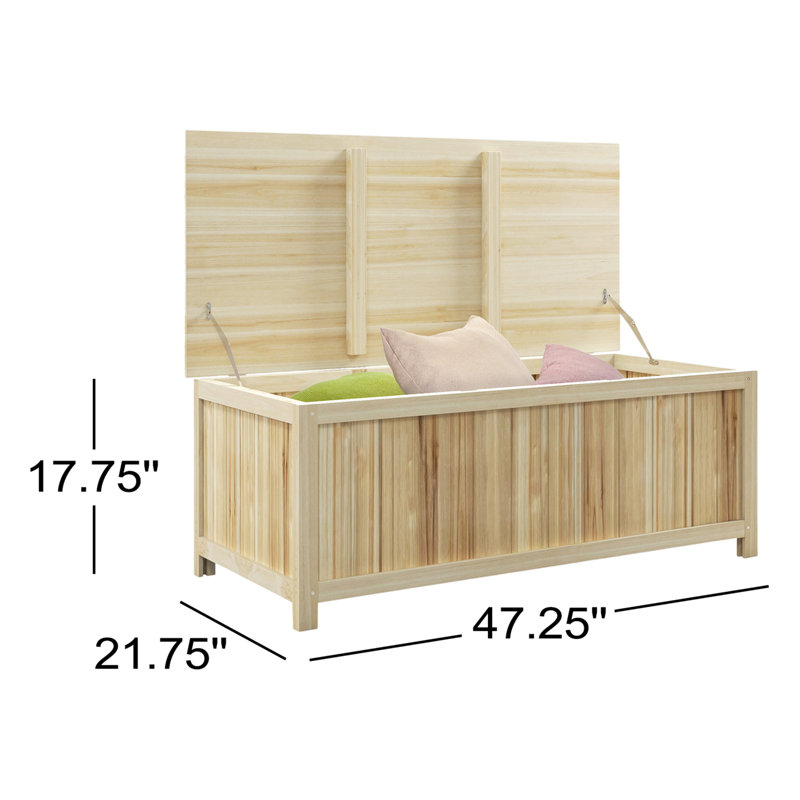 Contenant de rangement extérieur en bois 45 gallons, naturel