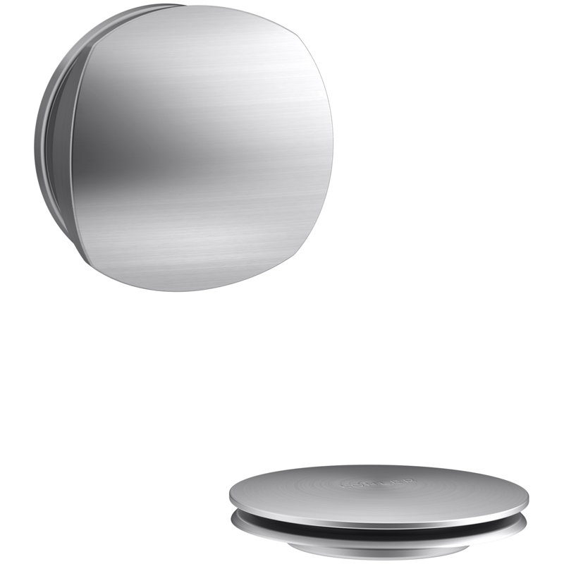 PureFlo Drain Stopper Tub Drain, Brushed Chrome