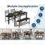 Ensemble de chaises de table de cuisine pour 4 à 47 po de style ferme avec banc et chaises, tablette de rangement et structure en métal, conception peu encombrante pour la salle à manger / cuisine / appartement (noir)