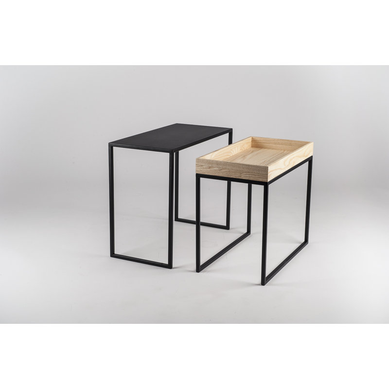 Jannet Nesting Coffee Table, Black/Brown