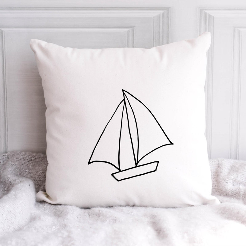 Nautical Sea Life_492 - Coussin décoratif en polyester, H 20 po x l 20 po