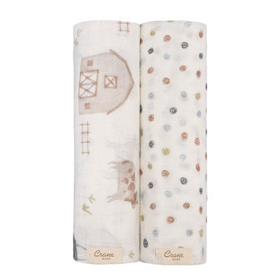2-pc. Tractor/Dot Swaddle Set