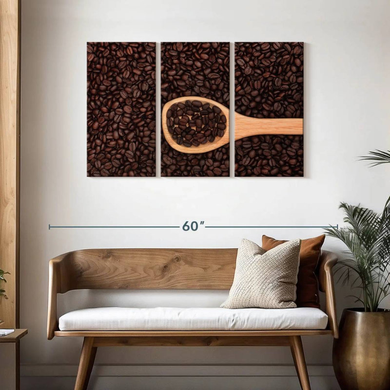 Grains de café Yarlin sur cuillère, H 28 po x l 45 po