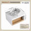 Meuble-lavabo flottant 24 po avec lavabo vasque en marbre veiné gris 24 po, meuble-lavabo mural avec tablette ouverte, finition blanche avec décor en bois, conception moderne peu encombrante (livré dans 2 boîtes)