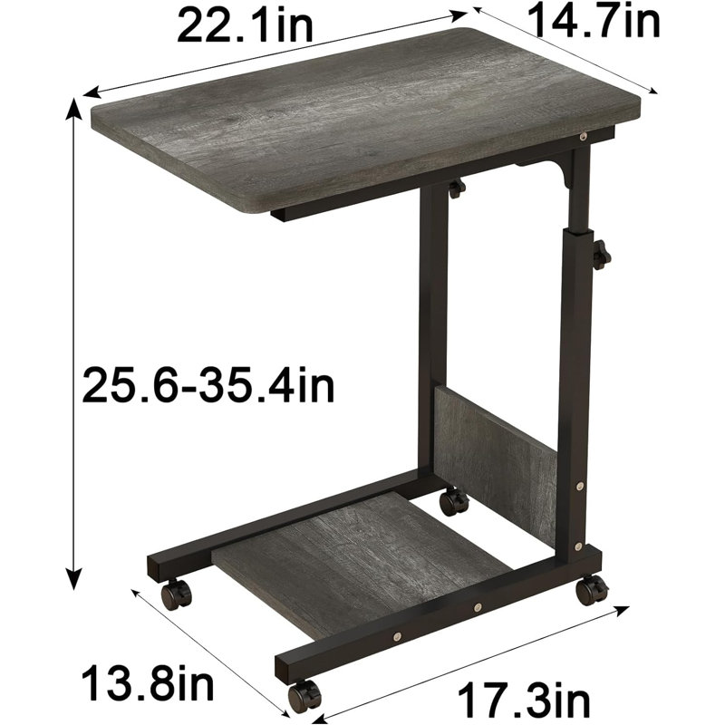 22.1 in. W Laptop/Tablet Storage Cart, Gray