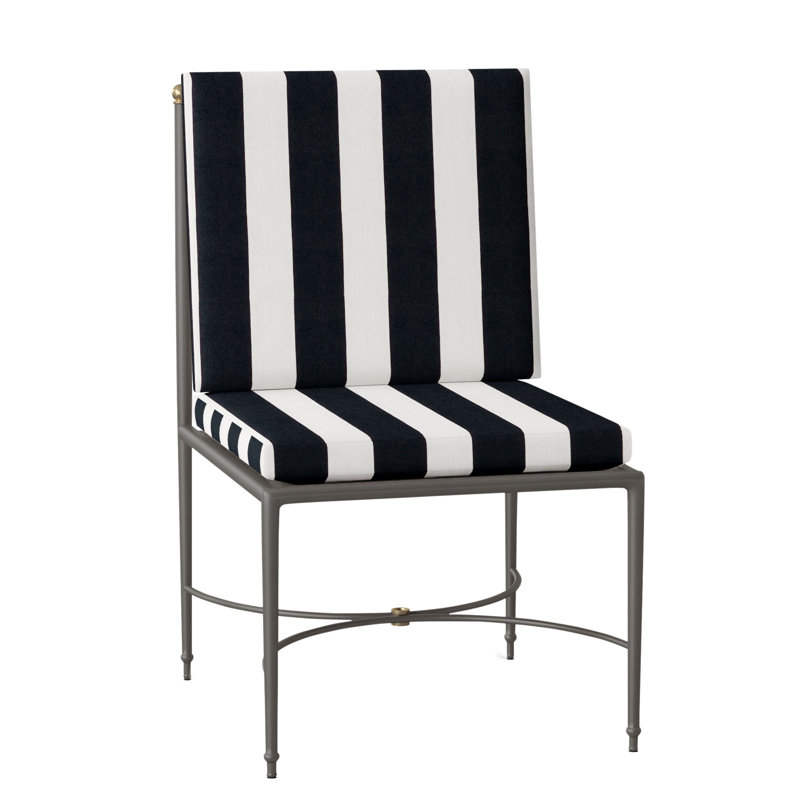 Chaise d'appoint en aluminium Roma, Welt, Cabana à rayures minuit
