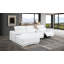 Canapé modulaire blanc en L en cuir véritable 4 pièces faisant face à gauche avec 2 fauteuils inclinables électriques et appuis-tête réglables-130816881-130816880