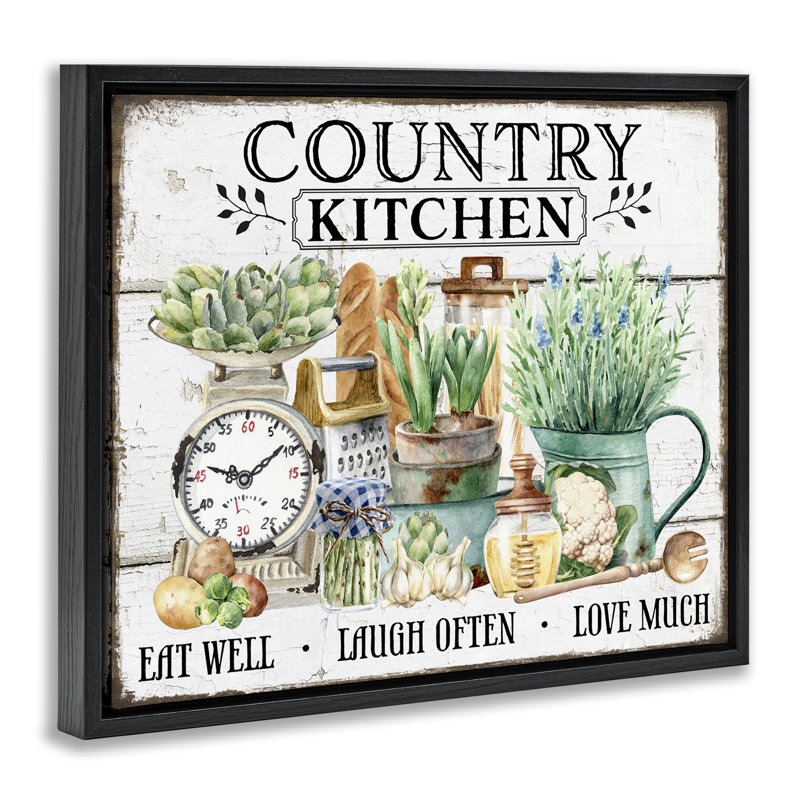  "Country Kitchen Still Life", art mural encadré sur toile flottante par Creatif Belle, H 17 po x l 21 po