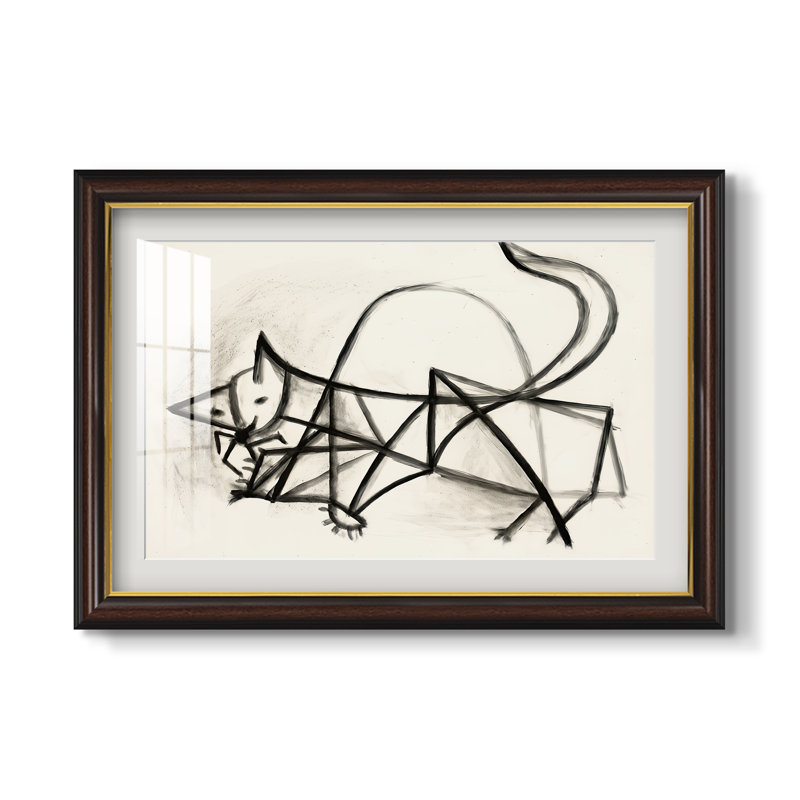 Étude de chat, 1946 - Pablo Picasso - Estampe encadrée sur mesure, 16 po x 22 po, Impression encadrée avec passe-partout