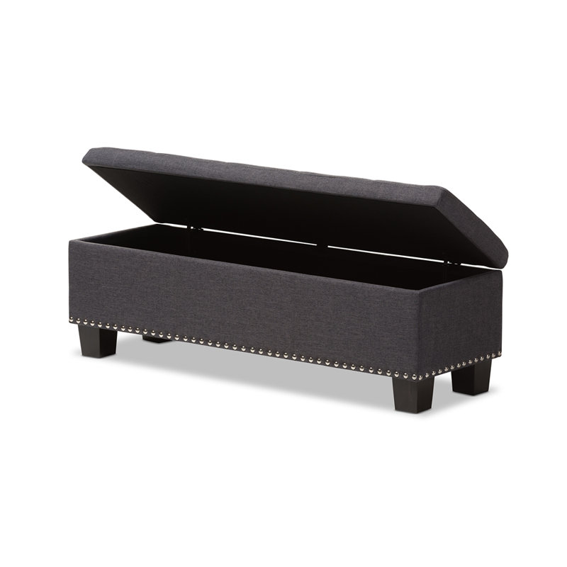 Ahrens Polyester Upholstered Storage Bench, 52.17" W x 16.73" D, Beige