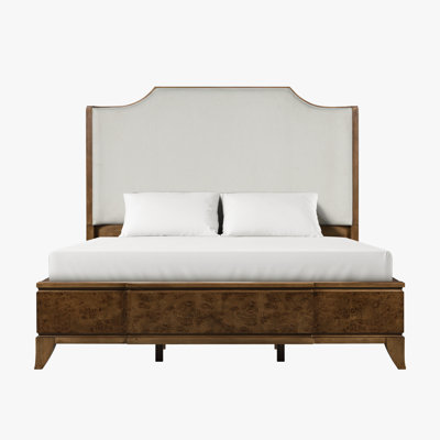 Burl Upholstered King Size Platform Bed Frame – Light by Stanley Furniture