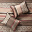 Édredon rouge très grand 7 pièces, séduisant avec détails géométriques, rembourrage, lavable à la machine, édredon, taies décoratives, coussins décoratifs, jupe de lit à imprimé élégant, literie,