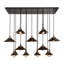Luminaire suspendu conique à 17 lumières Aubreyona