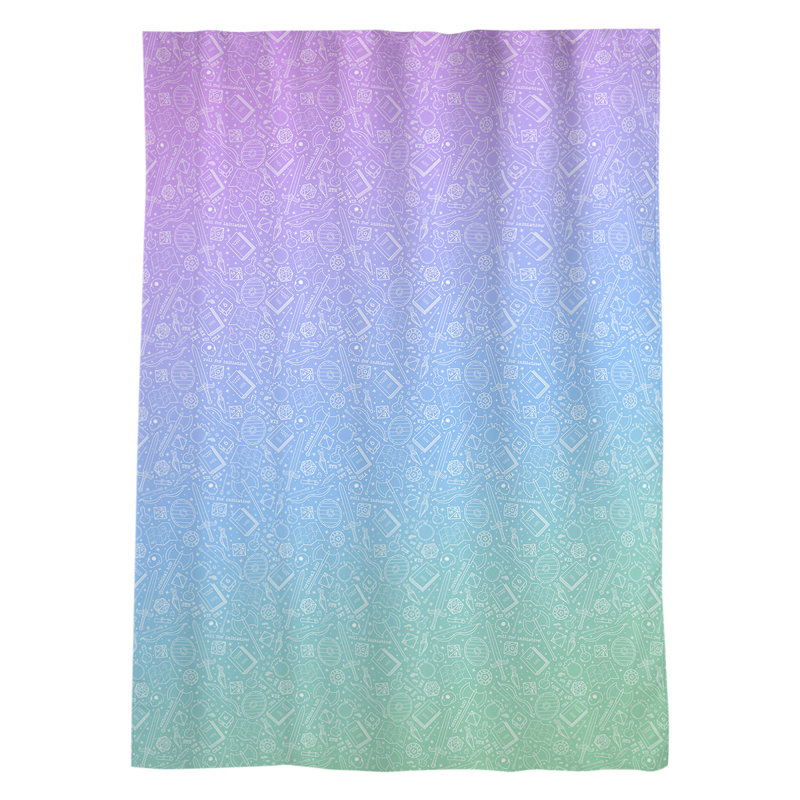 Panneau de rideau simple rpg avec passe-tringle dégradé Kitterman, Mauve / Bleu / Vert