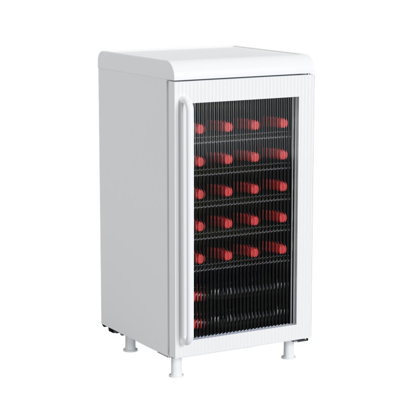 Frigidaire 3,1 pieds cubes Réfrigérateur à boissons rétro avec porte en verre trempé, capacité de 117 canettes avec comptoir intégré, blanc