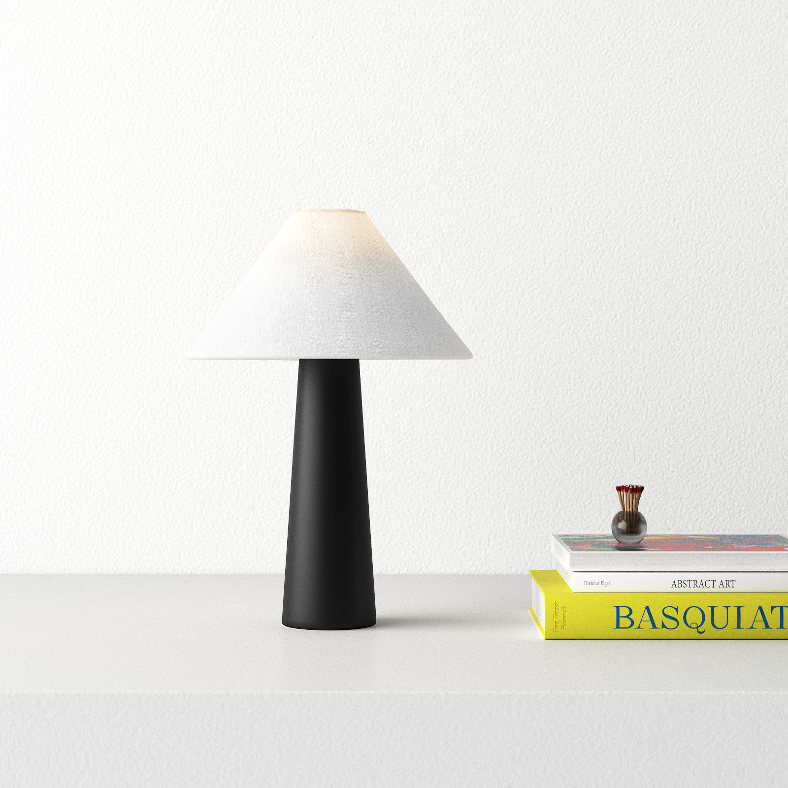Payson Metal Table Lamp, Black, White
