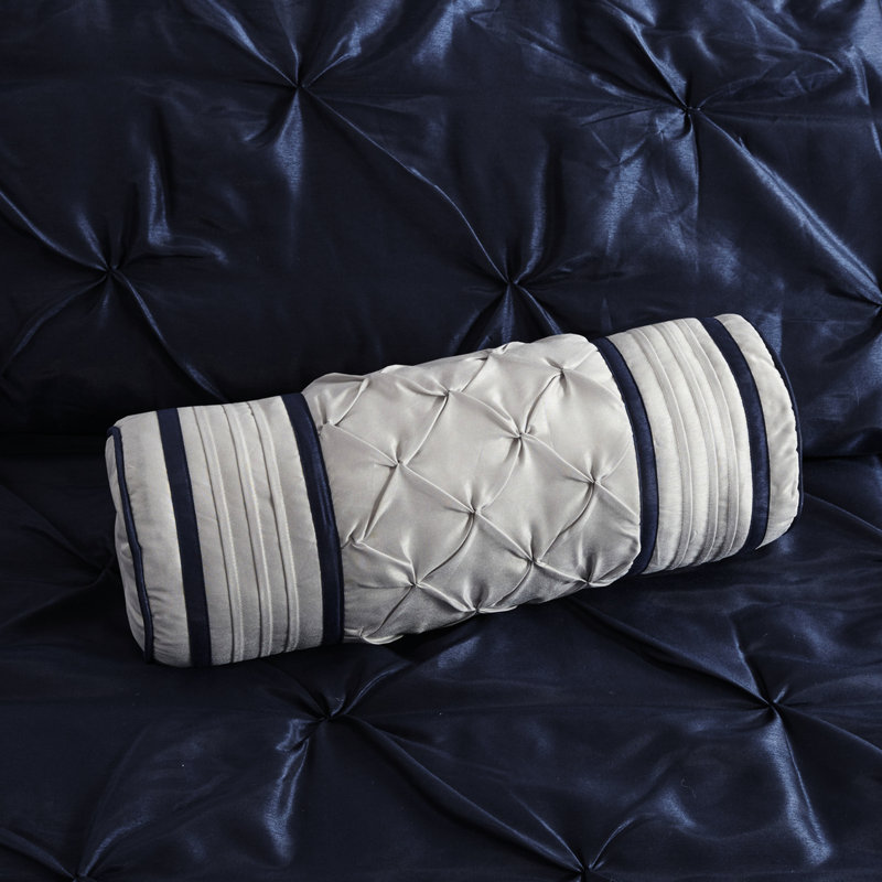 Magnifique édredon bleu marine 7 pièces, Édredon de très grande taille et 6 pièces suppl, Marine