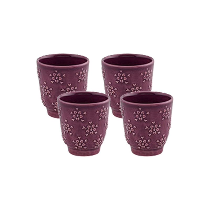 Flora Earthenware Espresso Cup, Purple