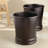 iDesign Set of 2 Steel Round Bathroom Trash Cans - Bronze