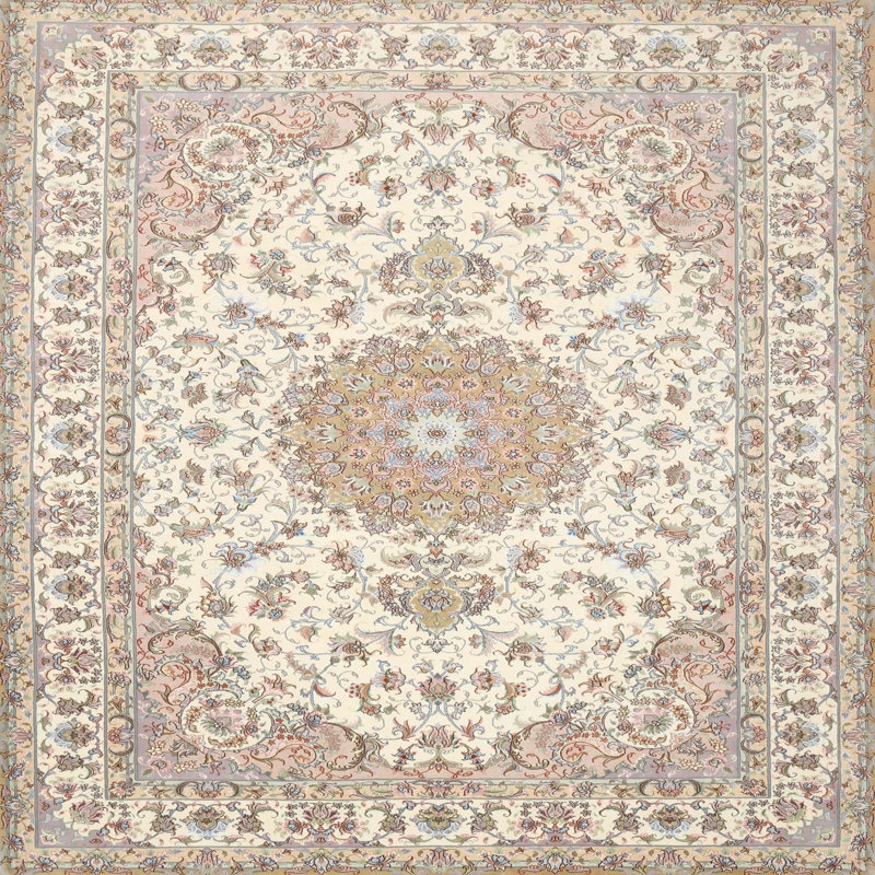 Tapis beige Amritpal, Carré 6 pi