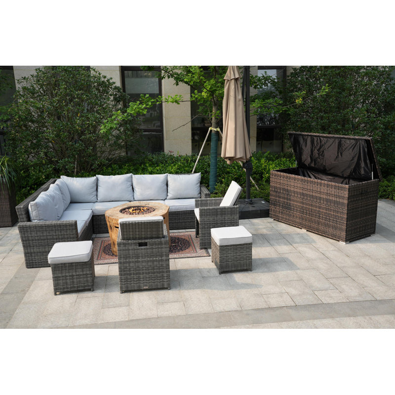 10 - Person Patio Conversation Set with Cushions