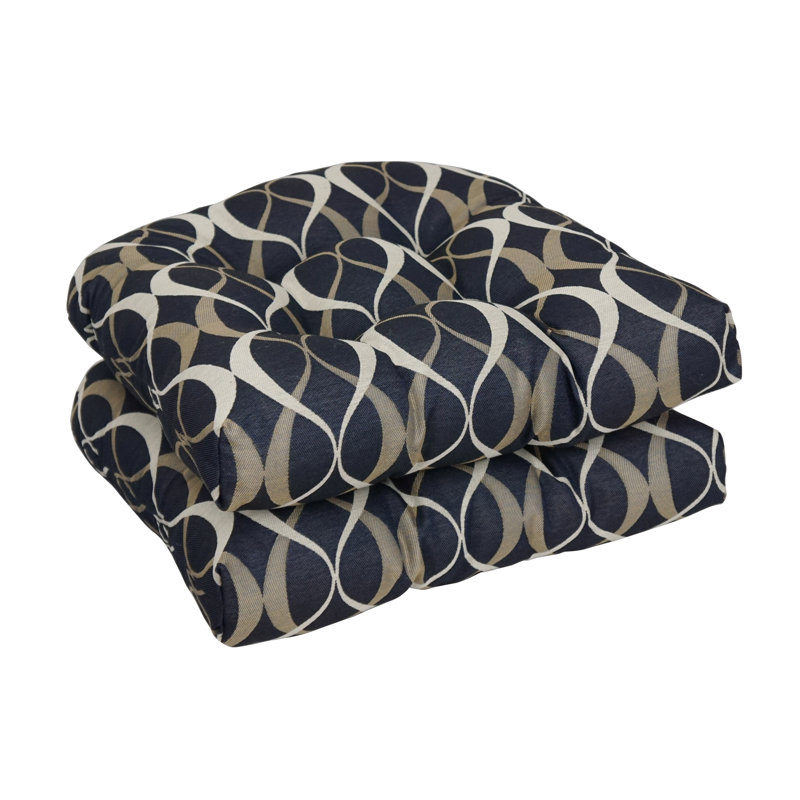 Outdoor 5'' Seat Cushion, Navy/Beige