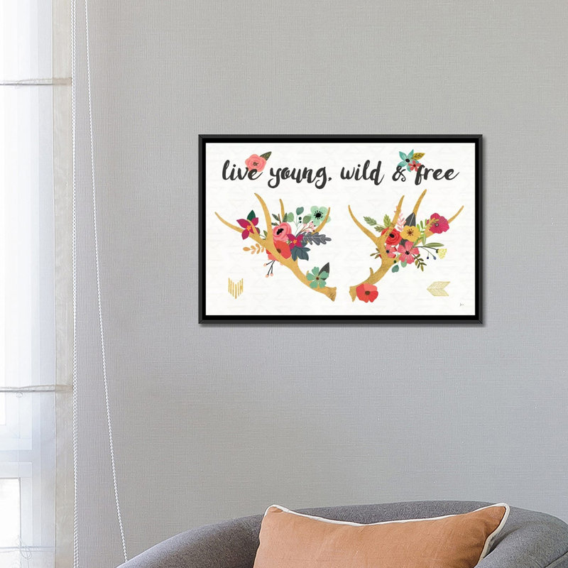 «Boho Beauty III» par Jess Aiken, reproduction d'art sur toile tendue, H 18 po x l 26 po x P 1,5 po, Toile avec cadre noir
