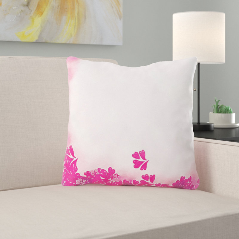 Coussin décoratif aquarelle Maggiemae, Microsuède, Intérieur