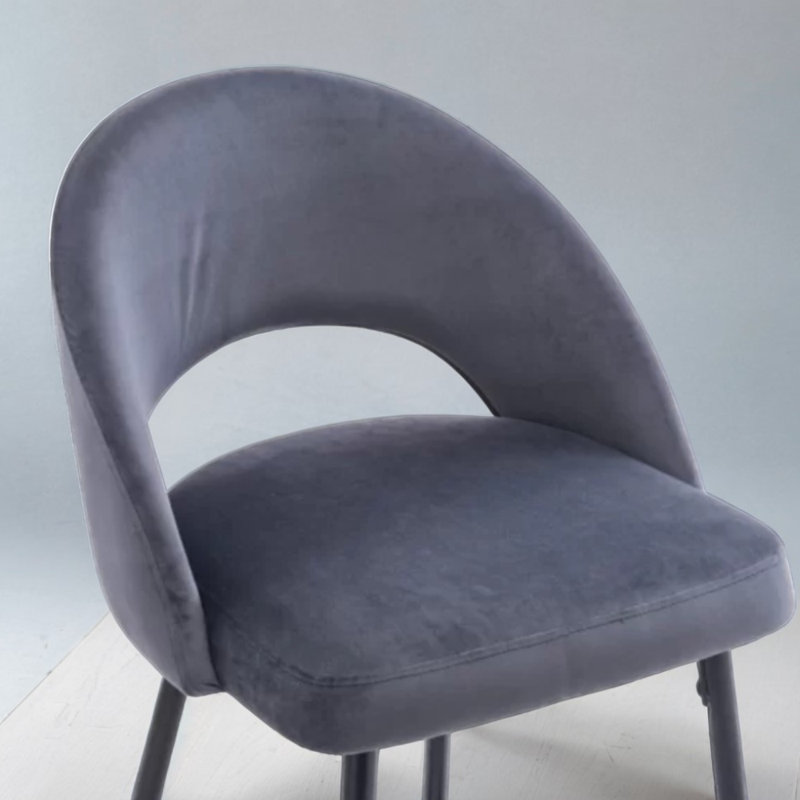 Tabouret de comptoir en velours Rebecca, Gris