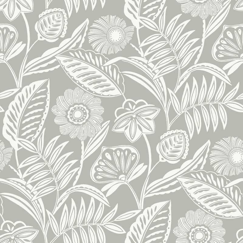 Kansas 8.23m x 68.58cm Semi-Gloss Wallpaper Roll, Light Grey
