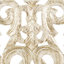 Décoration murale en bois fait à la main avec volutes arabesque et fond crème
