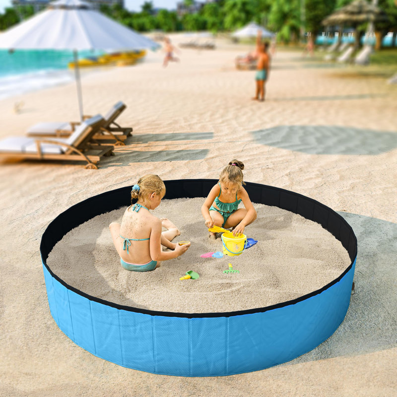 Piscine pliable multi-usages pour chiens et enfants, Bleu