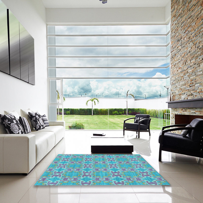 Geometric Indoor Rug, Square 5'