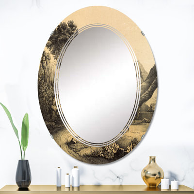 Miroir de salle de bain ovale mural