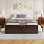 Structure de lit plateforme en bois avec 6 tiroirs-2122292506