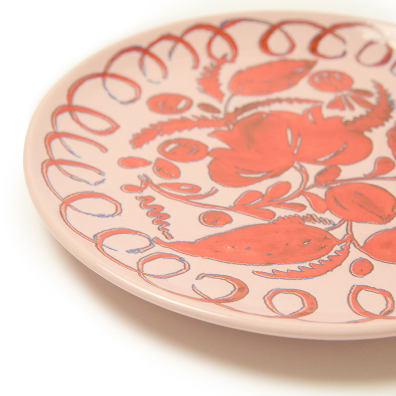 Amalfi Dessert Plate - Mustard - 9.1", Pink