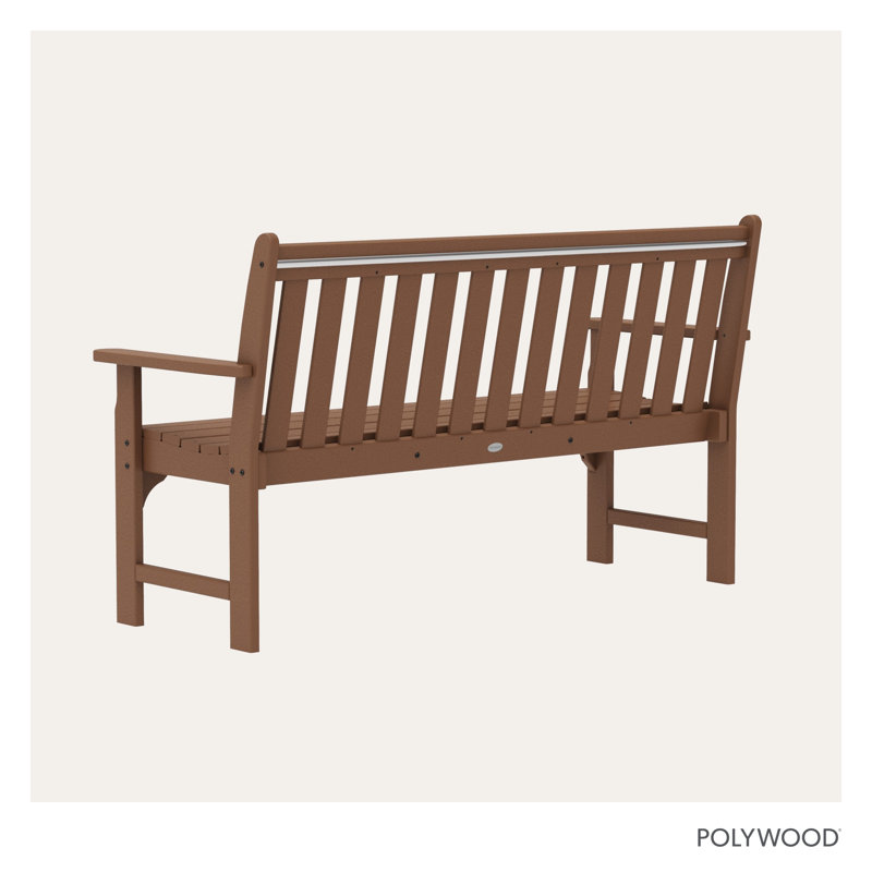 POLYWOOD Vineyard Patio Bench, 35.25" H x 60" W x 24" D, Teak