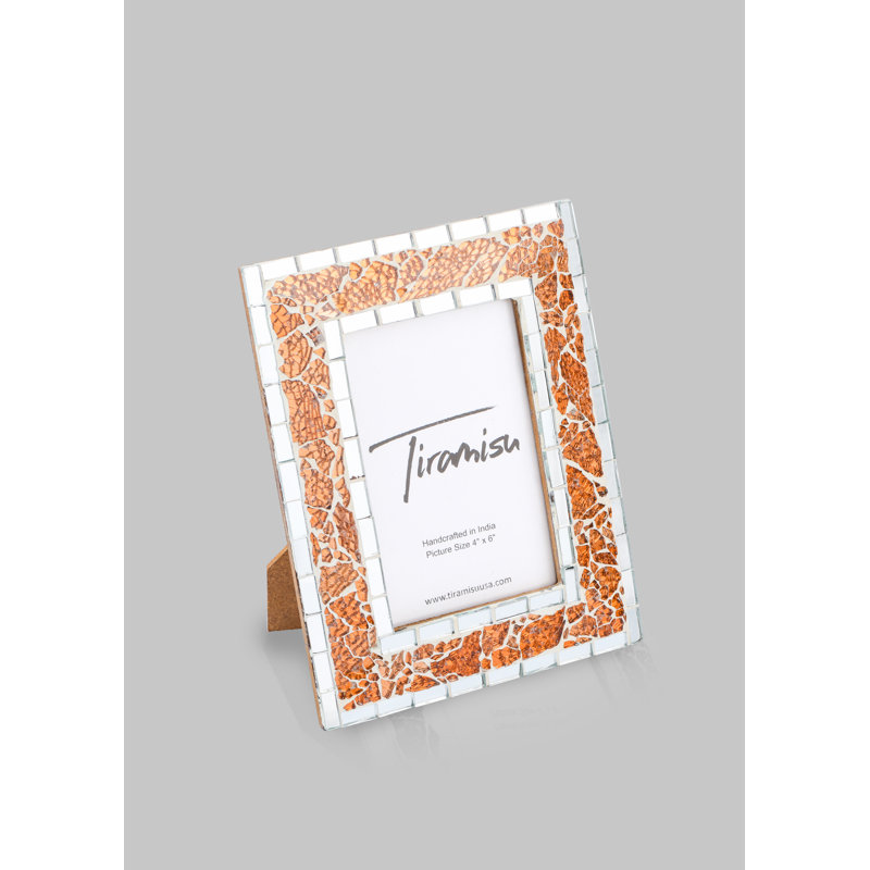 Cadre photo mosaïque cuivre, Orange