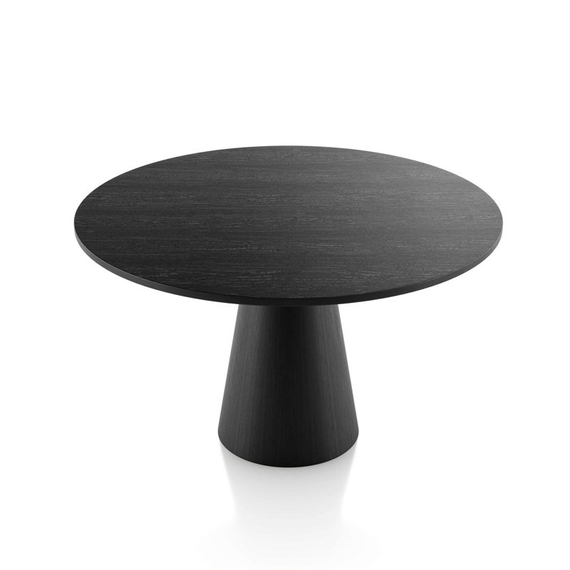 Table de salle à manger ronde contemporaine l 48,4 po, noir, H 30,50 po x L 48,4 po x l 48,4 po