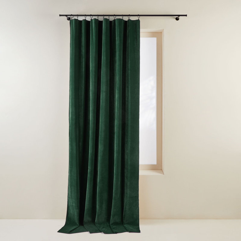 Dario Room Darkening Curtain Single Panel, 140cm x 280cm, Medium Green