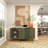The Novogratz Canvas Textured Abstract Living Room Framed Wall Art with Tan Ribbed Curve Shapes